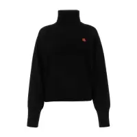 高田贤三(Kenzo)羊毛高领长袖运动毛衣女款舒适保暖罗纹袖口弹力