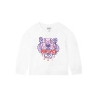 高田贤三(Kenzo)女童长袖棉质卫衣圆领罗纹袖口休闲运动套头衫