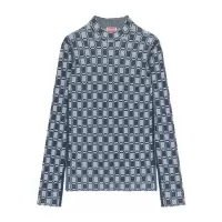 高田贤三(Kenzo)女士运动套头衫长袖合身提花针织衫时尚休闲扇形