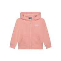 高田贤三(Kenzo)女童运动卫衣棉质拼接聚酯纤维带帽拉链连帽衫外