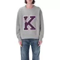 高田贤三(Kenzo)纯棉拼色运动风学院风宽松套头卫衣男