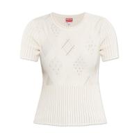 高田贤三(Kenzo)女短袖针织衫圆领粘胶纤维透气舒适百搭配色休闲