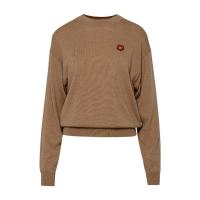 高田贤三(Kenzo)羊毛针织套衫女微罗纹圆领胸前徽标贴花舒适百搭