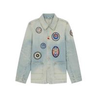 高田贤三(Kenzo)长袖牛仔外套男经典领型双贴袋纽扣开合休闲百搭