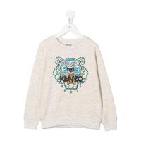 高田贤三(Kenzo)男孩运动卫衣套头衫刺绣老虎标志圆领长袖舒适休