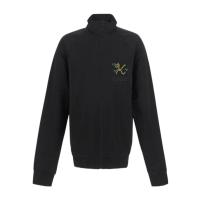 高田贤三(Kenzo)黑色长袖夹克男运动卫衣套头衫拉链开合刺绣徽标