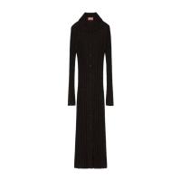 高田贤三(Kenzo)长款透明针织衫女羊驼毛拼接衬衫领时尚休闲外套