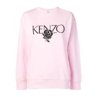 高田贤三(Kenzo)女士运动卫衣刺绣玫瑰徽标长袖罗纹圆领舒适百搭