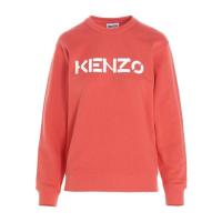 高田贤三(Kenzo)橘红色圆领长袖棉质女款运动卫衣带徽标时尚百搭