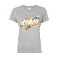 高田贤三(Kenzo)灰色花卉印花圆领短袖T恤女款休闲套头衫潮流百搭