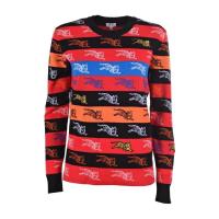 高田贤三(Kenzo)女款条纹虎纹针织衫棉质混纺圆领长袖休闲百搭套