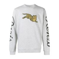 高田贤三(Kenzo)灰色老虎刺绣套头衫男运动休闲长袖圆领直筒百搭