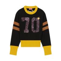 高田贤三(Kenzo)女款运动卫衣羊毛拼接连帽衫亮片装饰舒适百搭套