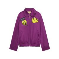 高田贤三(Kenzo)女款双面夹克长袖纽扣袖口彼得潘领刺绣侧缝口袋