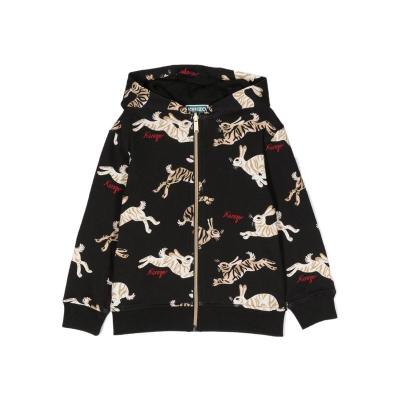 高田贤三(Kenzo)棉质舒适拉链休闲夹克 boys经典风帽运动套头衫男