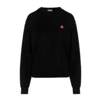 高田贤三(Kenzo)羊毛圆领毛衣女运动卫衣时尚百搭配色休闲套头衫