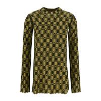 高田贤三(Kenzo)女款提花合身套衫长袖侧开衩时尚运动休闲套头衫