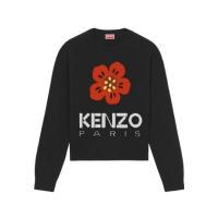 高田贤三(Kenzo)女款羊毛毛衣圆领时尚百搭嵌花徽标休闲套头衫秋