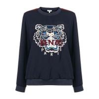 高田贤三(Kenzo)正面虎头刺绣网带装饰罗纹针织女款运动卫衣