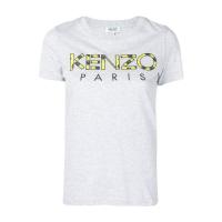 高田贤三(Kenzo)灰色老虎印花棉质圆领短袖T恤女款休闲百搭运动卫