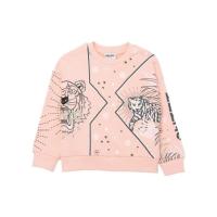 高田贤三(Kenzo)粉色徽标印花棉质长袖圆领女童运动卫衣外套