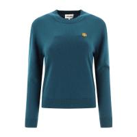 高田贤三(Kenzo)墨绿色圆领长袖棉质针织套衫女款时尚休闲运动卫