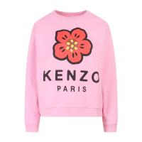 高田贤三(Kenzo)女运动卫衣长袖圆领印花logo抓绒外套保暖舒适时