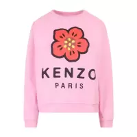 高田贤三(Kenzo)女运动卫衣长袖圆领印花logo抓绒外套保暖舒适时