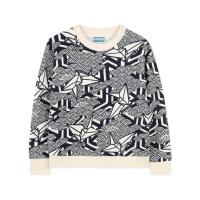 高田贤三(Kenzo)男童棉质圆领长袖图案印花运动卫衣透气舒适休闲