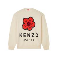 高田贤三(Kenzo)高质感羊毛套衫男秋冬款休闲百搭嵌花针织花卉图