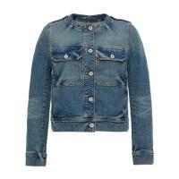 高田贤三(Kenzo)女款牛仔外套长袖双翻盖胸袋棉氨纶拼接休闲外套