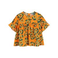 高田贤三(Kenzo)女孩圆领短袖花卉设计运动卫衣童装春季百搭套头