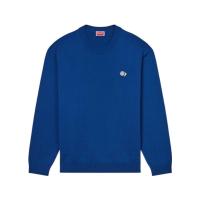 高田贤三(Kenzo)高质感纯羊毛长袖套头衫男圆领运动休闲百搭配色