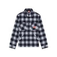 高田贤三(Kenzo)运动休闲格纹羊毛长袖夹克男经典衬衫领户外百搭