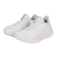 ASICS跑步鞋女舒适缓震轻便稳定白色合成材料透气网面简约设计