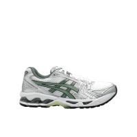 ASICS跑步鞋男透气防滑轻便舒适白色绿色条纹网眼面橡胶底公路