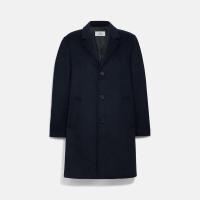 COACH蔻驰 男士外套TOP COAT黑色长款保暖秋冬绅士学院风大衣 F75733NAV_XS