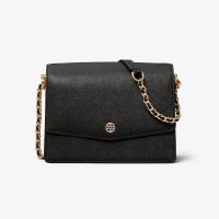 TORY BURCH 汤丽柏琦女包 ROBINSON中号风琴包牛皮链条小方包 女士单肩斜挎包