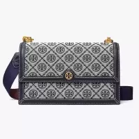 汤丽柏琦 TORY BURCH 女包 T MONOGRAM系列风琴包 经典提花女子单肩斜挎包