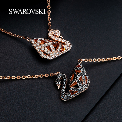 官方正品 SWAROVSKI/施华洛世奇 FACET SWAN系列 黑色缠绕天鹅项链 5281275七夕礼物送女友