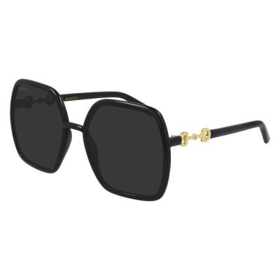 官方正品 Gucci/古驰眼镜新款女士太阳镜 方形墨镜 灰色镜片黑色镜框蛤蟆镜 GG0890S 简约时尚