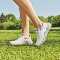 官方正品 ECCO爱步女鞋 2021新款系带休闲鞋 H4系列 高尔夫鞋女 白色/银灰色10821359021
