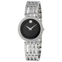 官方正品 摩凡陀(Movado)瑞士手表 钢带石英女表 哑光黑盘28mm 轻奢名表 博物馆系列 MV0607051