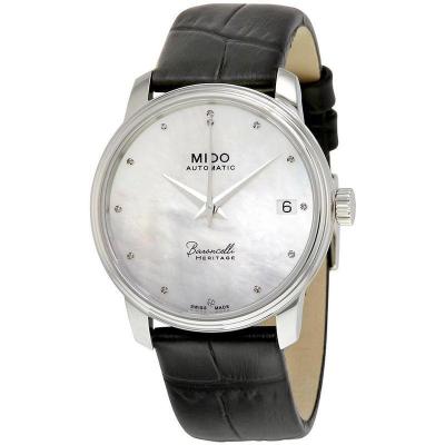 [官方正品]美度(MIDO)女士瑞表 Baroncelli 贝伦赛丽系列 经典镶钻精致表盘 自动机械防水手表