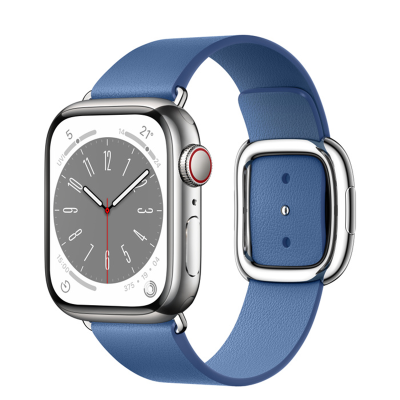 苹果(APPLE) Watch Series 8 银色不锈钢表壳;现代风扣式表带 41mm GPS+蜂窝网络 智能手表
