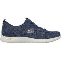 斯凯奇(Skechers) Arch Fit 女士时尚运动休闲跑步鞋 回弹轻便舒适透气 蓝色 M-33386-57118