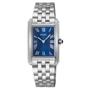 精工(SEIKO)女士不锈钢蓝色表盘经典时尚百搭石英手表