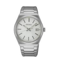 精工(SEIKO)男士classic经典不锈钢白色表盘经典时尚石英手表SUR553P1