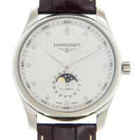 浪琴(LONGINES) 男士Master 大师系列皮革白色表盘时尚百搭机械手表