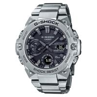 卡西欧(CASIO) 男士 G-Shock 不锈钢黑色表盘时尚百搭简约石英手表 GSTB400D-1A